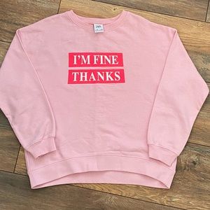 Zara girls pink sweatshirt size 10. EUC